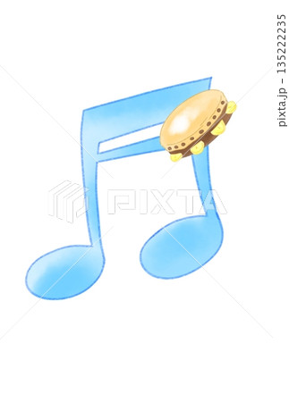タンバリンの付いた音符 タンバリンの付いた音符 135222235
