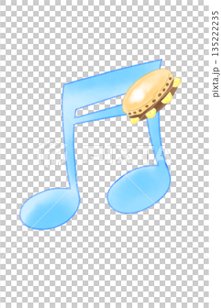 タンバリンの付いた音符 タンバリンの付いた音符 135222235