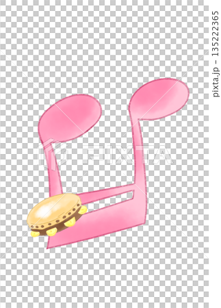 タンバリンの付いた音符 135222365