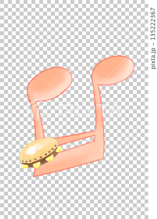 タンバリンの付いた音符 135222367