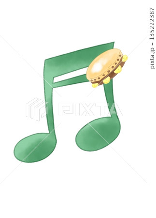 タンバリンの付いた音符 135222387