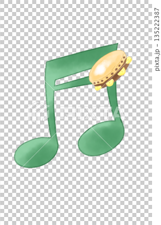 タンバリンの付いた音符 135222387