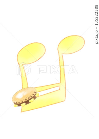 タンバリンの付いた音符 135222388