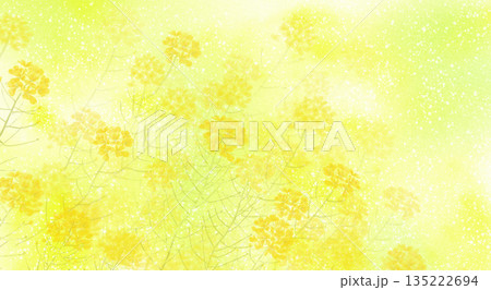水彩で描いた幻想的な菜の花の背景 135222694