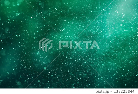 緑の光粒子が幻想的に広がるグリーン背景エフェクト素材 緑の光粒子が幻想的に広がるグリーン背景エフェクト素材 135223844