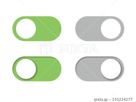 スイッチ・電源ボタンのアイコンセット 135224277