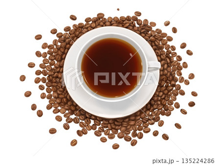 珈琲とコーヒー豆 135224286