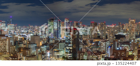 東京・築地方面の都市風景の大パノラマ写真 東京・築地方面の都市風景の大パノラマ写真 135224407