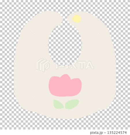 Soft pastel bib illustration material | Easy hand-drawn series for young children 135224574