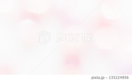 ふんわりキラキラ背景　淡いピンク色　玉ボケぼかしグラデーション 135224956