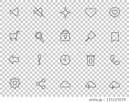 線画 アイコン素材 ネットショップ素材 ビジネス 135225074