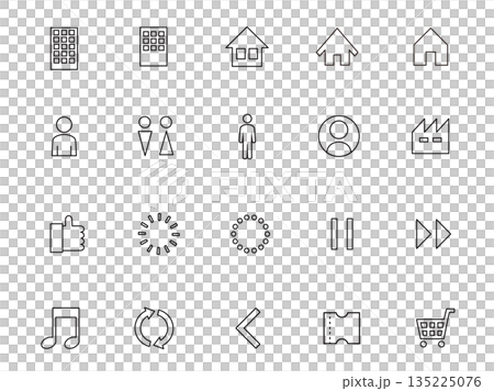 線画 アイコン素材 ウェブ素材 シンボル シンプル 135225076