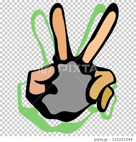 チョキ 135225344