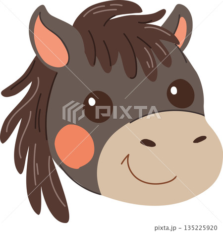 black horse cartoon friendly black horse cartoon friendly 135225920