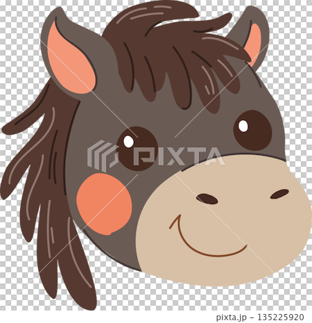 black horse cartoon friendly 135225920