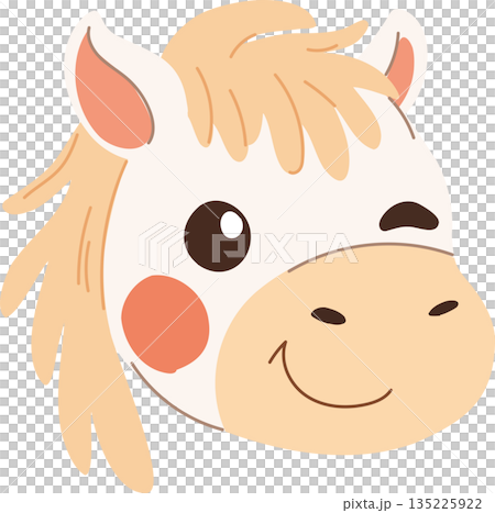 winking white horse head cartoon illustration friendly animal winking white horse head cartoon illustration friendly animal 135225922
