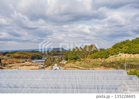 冬の農村風景　奈良県明日香村 135226605