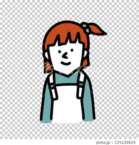 カジュアルな私服を来た女の子のイラストアイコン カジュアルな私服を来た女の子のイラストアイコン 135226629