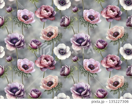 アネモネのシームレスパターン　A-2' 135227306