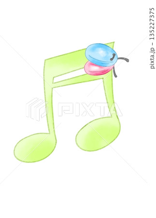 カスタネットの付いた音符 135227375