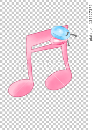 カスタネットの付いた音符 135227376