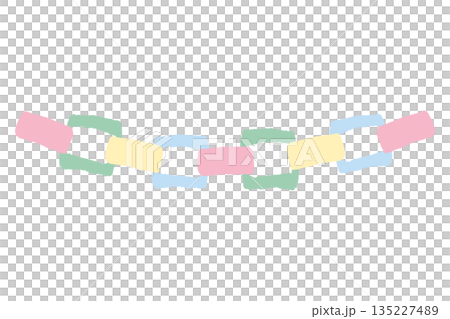 ふんわり春色 卒園・入園ガーランド＆リースシリーズ｜折り紙の輪飾り素材 135227489