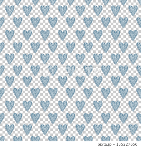 [Blue mini heart seamless pattern] Hand embroidery illustration material 135227650
