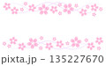 桜の花と波線の飾り線 桜の花と波線の飾り線 135227670