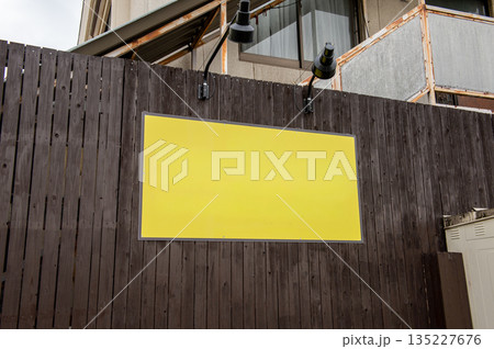 Large blank billboard on a street wall, banners with room to add your own text Large blank billboard on a street wall, banners with room to add your own text 135227676
