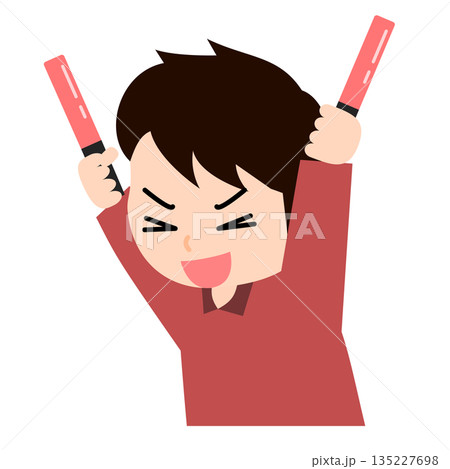 推しを応援する男の子のイラスト 推しを応援する男の子のイラスト 135227698