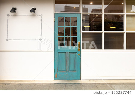 sidewalk by street wall and door sidewalk by street wall and door 135227744