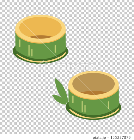 竹を切って作った器のイラスト 135227879