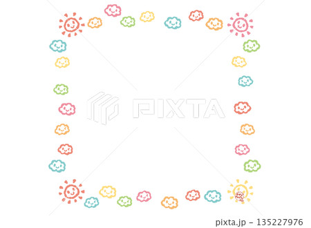 太陽と雲フレーム 135227976