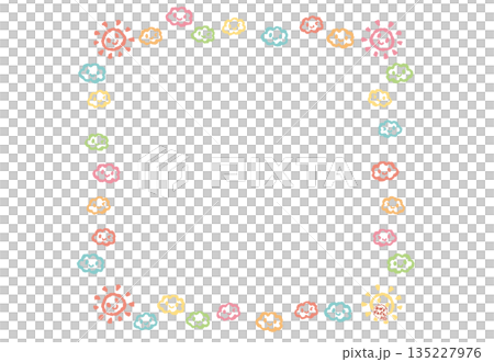 太陽と雲フレーム 135227976