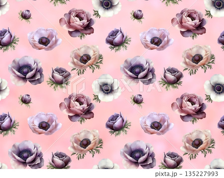 アネモネのシームレスパターン　B-2' 135227993