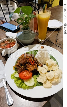 Jakarta, Indonesia - December 25 2025: Asian Cuisine Ribs 135228401