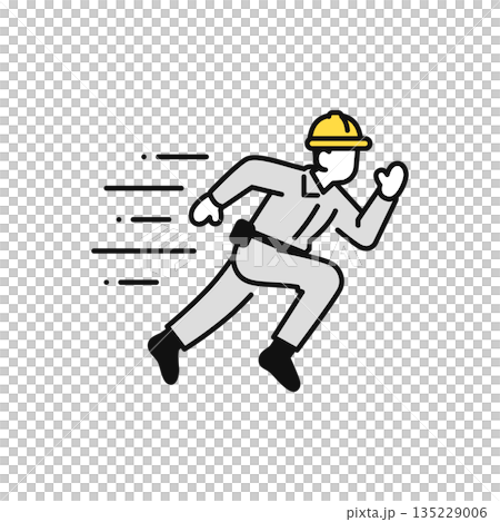 Simple vector icon illustration of a speedy response field worker 135229006