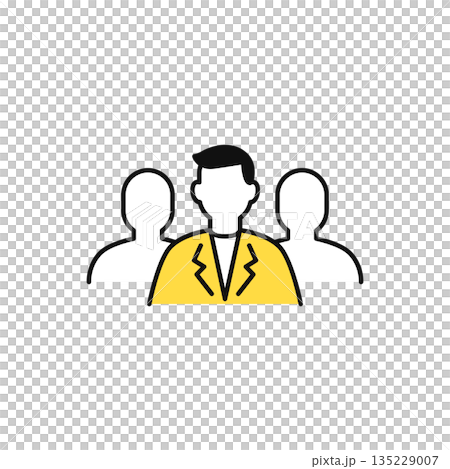 Simple vector icon illustration of a professional businessman 135229007