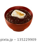 焼き餅が入った小豆たっぷりぜんざい 135229909
