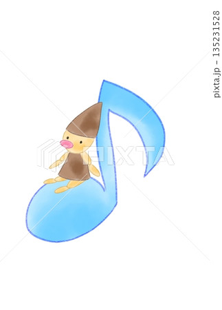 人形の付いた音符 135231528