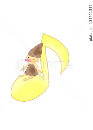 人形の付いた音符 135231552