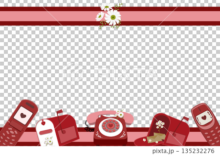 Retro Love Calling, Vintage Communication and Mail Aesthetic, Valentine background 135232276