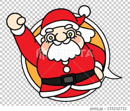 Illustration of Santa Claus striking a cheerful pose 135232732