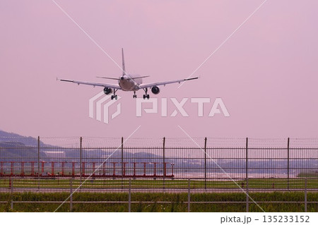 着陸する航空機 135233152