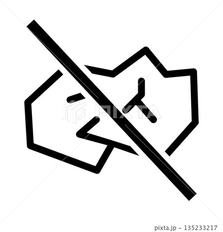 紙ゴミ不可のアイコン 紙ゴミ不可のアイコン 135233217