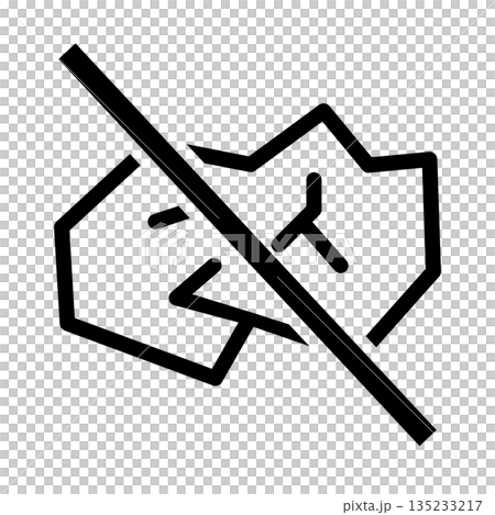 紙ゴミ不可のアイコン 紙ゴミ不可のアイコン 135233217