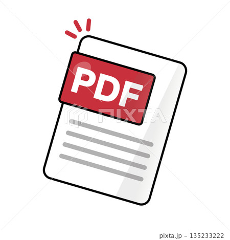PDFファイルと強調アイコン PDFファイルと強調アイコン 135233222