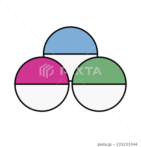 ガチャガチャのカプセル カラフル アイコン 135233344