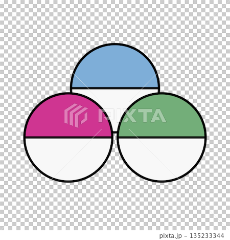 ガチャガチャのカプセル カラフル アイコン 135233344