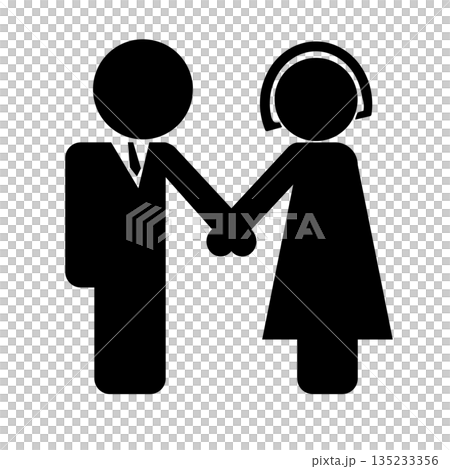 Marriage silhouette icon 135233356